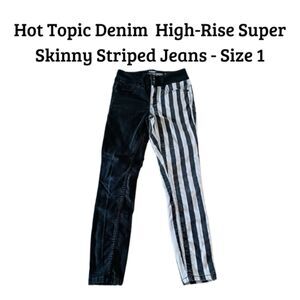 Hot Topic Striped High Rise Super Skinny Jeans (1)